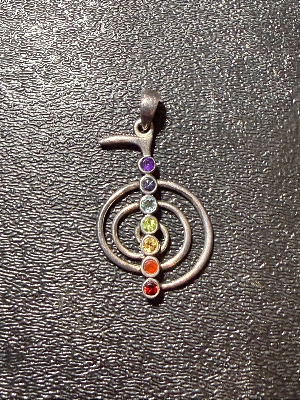 Sterling-Inspired Multicolor Chakra Necklace Pendant